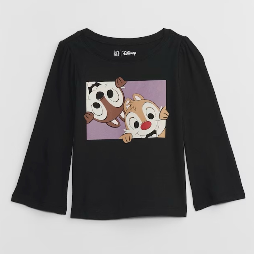 Gap Disney Chip and Dale Long Sleeve Graphic Tee 4T